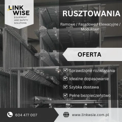 Rusztowania elewacyjne Baumann - zestaw pow. rob. 344m2/wys. rob. 14m